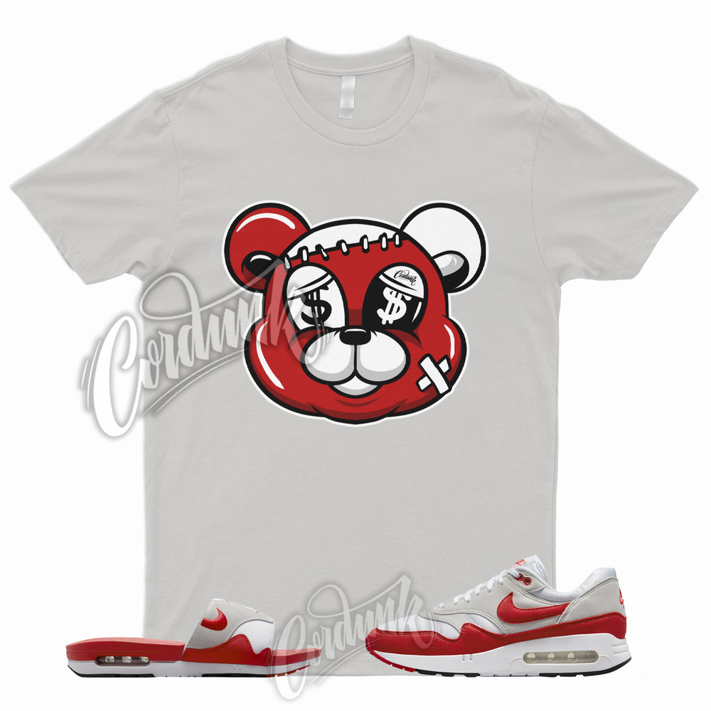STITCH Shirt to Match Air Max 1 86 OG Big Bubble University Red Slide Sport Grey
