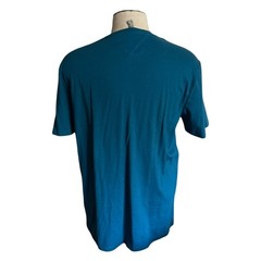 Tommy Hilfiger Teal Blue/Green Short Sleeve Cotton Shirt Size Large