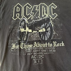 AC/DC Rock n Roll T-Shirt Black Size Large For Those About To Rock Mezzanine