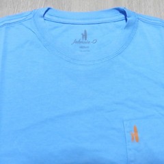 JOHNNIE O Mens M MEDIUM T SHIRT SUN LINE MALIBLU BLUE GRAPHIC SHORT SLEEVE GOLF