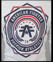 AMERICAN FIGHTER Silver CAPELLA Long Sleeve Henley Thermal Hoodie T-shirt NWT