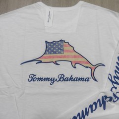 TOMMY BAHAMA Mens BIG & TALL T SHIRT PATRIOTIC BILLBOARD USA FLAG EMBROIDERED
