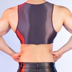 Lingerie Half Tank Top Glossy Vest Workout Sports Bras Sleeveless Undershirt