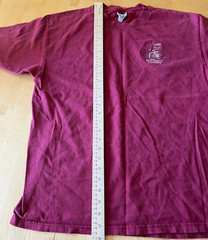 HANES 1998 DOOR COUNTY ENTURY EMBROIDERED BIKE BURGANDY T SHIRT SZ L