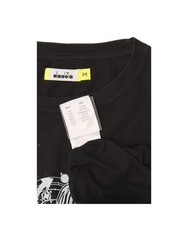 DIADORA Mens Graphic T-Shirt Top Medium Black Cotton CB04