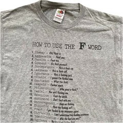 Vintage Y2K How to Use The F Word T Shirt Medium Older Brother Core Profanity