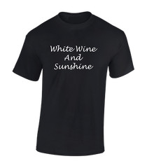 WHITE WINE & SUNSHINE MENS T SHIRT COOL HOLIDAY CLOTHING SUMMER CASUAL TOP