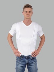 NEW! CCW Tactical Holster Shirt for Concealed Carry – Crew Neck, White Size XL