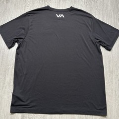 RVCA VA Sport Tee T Shirt Mens XL Black Gym Workout Regular Fit Rubber Logo
