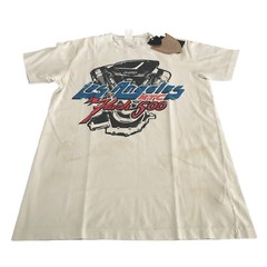 HTC Men’s Ecru Half Sleeve T-Shirt 100% Cotton With Brush Strokes Made In Italy