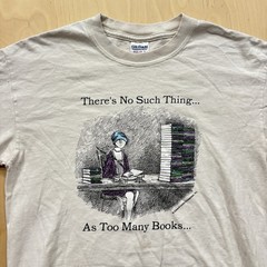 Vintage Sz Medium Edward Gorey Shirt No Such Thing, Too Many Books Caricature