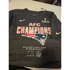 Nike New England Patriots 2025 AFC Champions Roster T-Shirt Gray Mens Large NWT