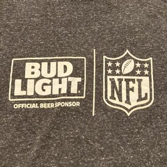 NWOT – Awesome – Bud Light X NFL – Short Sleeve Gray Heathered T-Shirt – XL