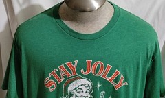 HOLIDAY TIME MEN’S SZ 3XL (54-56) GREEN “STAY JOLLY MY FRIENDS” HOLIDAY T-SHIRT