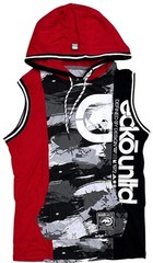 Ecko Unltd Men’s Hoodie T-Shirt Stitch Panel Sleeveless Tee in Red/Black Small