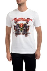 Roberto Cavalli Men’s White Graphic Print Crewneck T-Shirt US 2XL IT 56