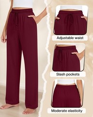 4 Pack Women’s Yoga Lounge Pants Wide Leg Sweatpants Loose Jogging Pockets Dr…