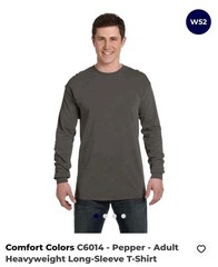 Comfort Colors – Garment-Dyed Heavyweight Long sleeve T-Shirt 4XL PEPPER GREY