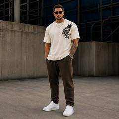 Men’s Eagle Cool Graphic T-Shirt Loose Fit Streetwear Summer Casual Cotton Tee