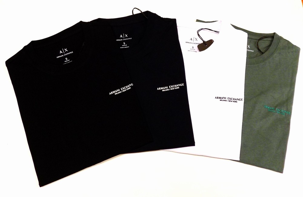 T-shirt basica ARMANI EXCHANGE uomo 8NZT91 Z8H4Z nero blu bianco verde