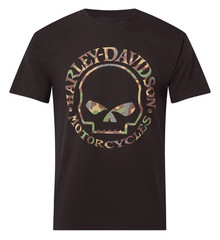 Harley-Davidson Men’s Willie G Skull Camo T-Shirt, Black tee
