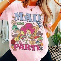 Vintage Alice in Wonderland Mad Tea Party Shirt, Cheshire Cat Mad Hatter Tee
