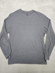 Fruit Of The Loom Shirt Mens Large Gray Long Sleeve Select Tee Tagless