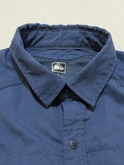 REI Sahara Shirt Men’s Large Blue Stretch Button Up Quick Drying Hiking Nylon
