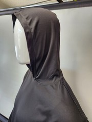 Black Long Sleeve Safety Shirt With Hoodie, Quick Dry Polyester Birdeye mesh