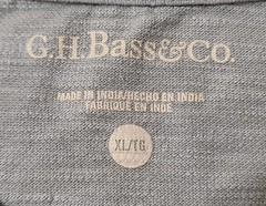 G H Bass & Co Textured Henley Shirt Mens Sz XL Gray Tee Summer Short Sleeve EUC
