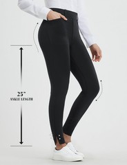 Womens Skinny Dress Pants Stretch Petite Yoga Work Pants Pull On Dressy Leggi…