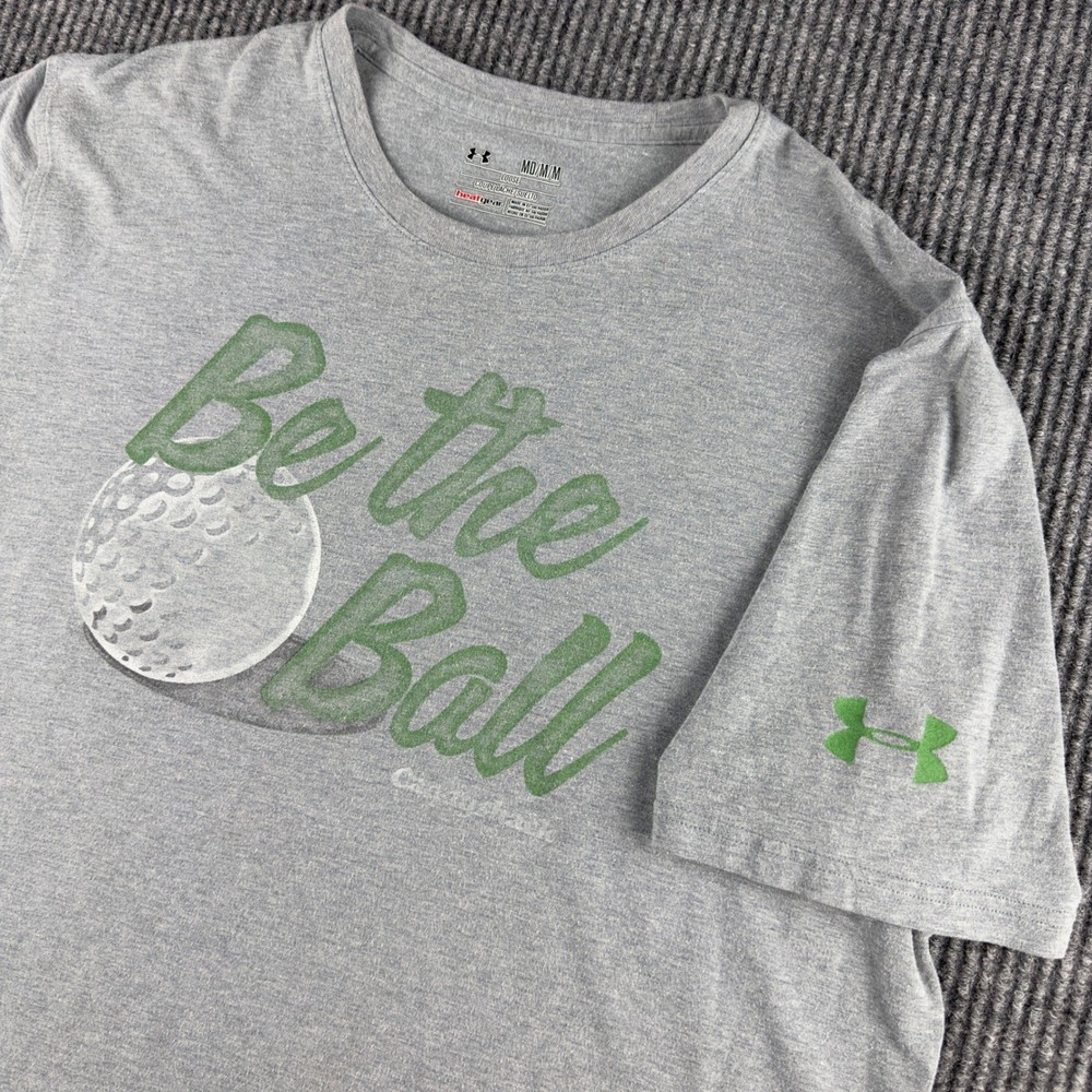 Under Armour Mens Caddyshack Be The Ball Golf Graphic T-Shirt Gray MD Loose Fit