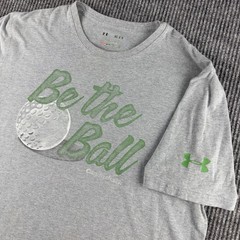 Under Armour Mens Caddyshack Be The Ball Golf Graphic T-Shirt Gray MD Loose Fit