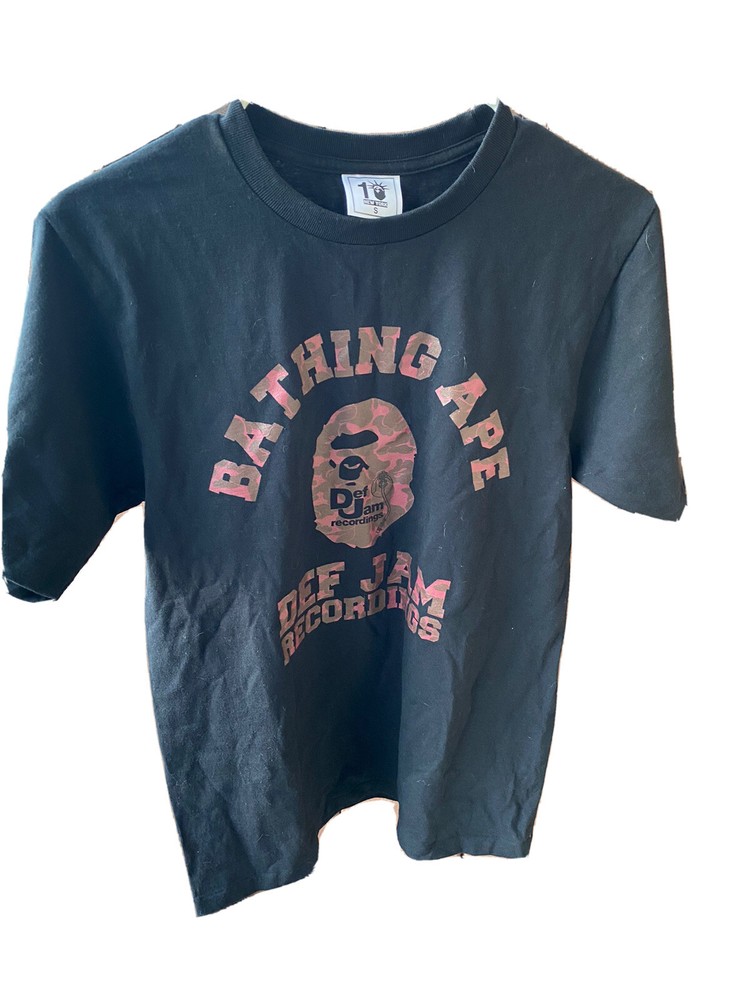 A BATHING APE X DEF JAM RECORDINGS Black T-SHIRT SMALL Good Condition