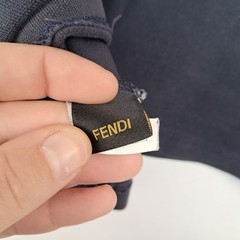 Fendi Mens Blue Cotton Polo Shirt Size L