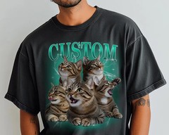 Custom Pet Portrait Personalized Comfort Tee Dog Cat Memorial Gift Shirt