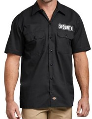 NEW MENS PRINTED SECURITY GUARD UNIFORM HEAVY THICK BUTTONS WORK DICKIES SHIRTS