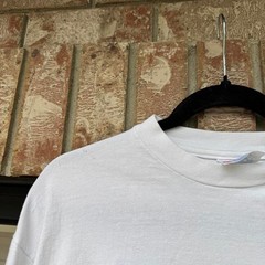 WHITE VINTAGE HANES BEEFY-T “SOVEREIGN” LONG SLEEVE