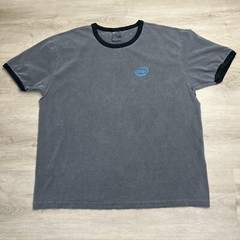 Vintage Dell Intel Core 2 Extreme Ringer Graphic Gray Tshirt Mens Size Large