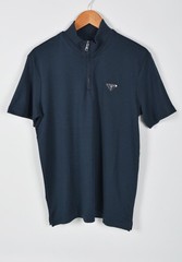 Men’s Prada Navy Blue Zip-Up Polo Shirt M Short Sleeve