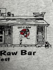 Vintage Eat It Raw Tank Top | 1990s Half Shell Raw Bar Key West Florida Anvil L