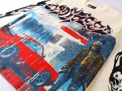 NEW Godspeed Rock sports car pattern Tee Washed Mens Long Sleeve T-shirt