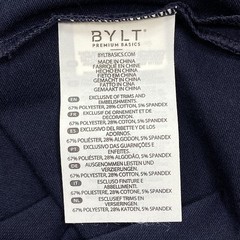 BYLT Premium Basics Shirt Mens 2XL Navy Blue Crewneck Split Hem Stretch Athletic