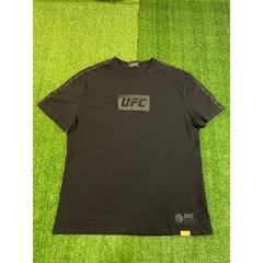 UFC Mens Graphic T-Shirt Black Medium Box Logo Shoulder Tape Short Sleeve Tee