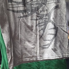 Gildan Ultra Cotton Gray Cotton Knit Skeleton Graphic Crew Neck Tank Size S