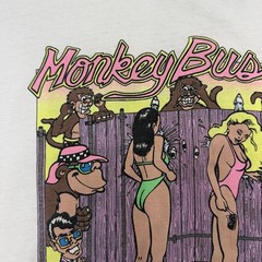 Vintage T&C Town & Country Monkey Business Shirt White Large Single Stitch USA