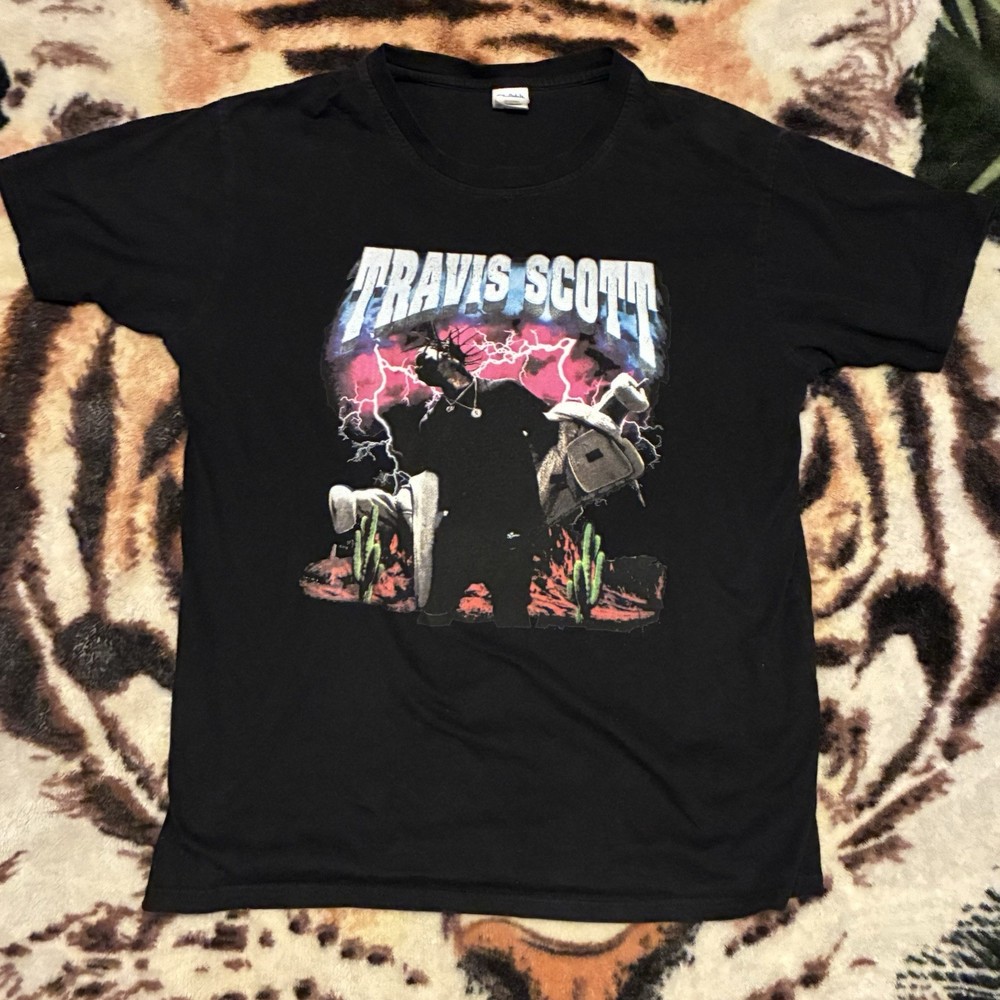 Travis Scott 2015 Rodeo Tour Lightning L Shirt Rage Edition Rap Hip Hop Astro