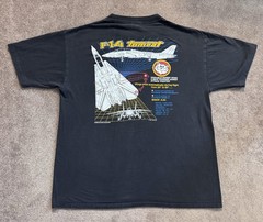 VTG F-14 Tomcat T-shirt Sz XL Black Top Gun Fighter Jet Made In USA 1987 Eagle