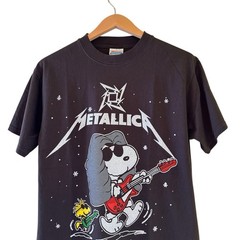 Metallica Snoopy Woodstock Parody Band T-Shirt Modern Size Large Cartoon