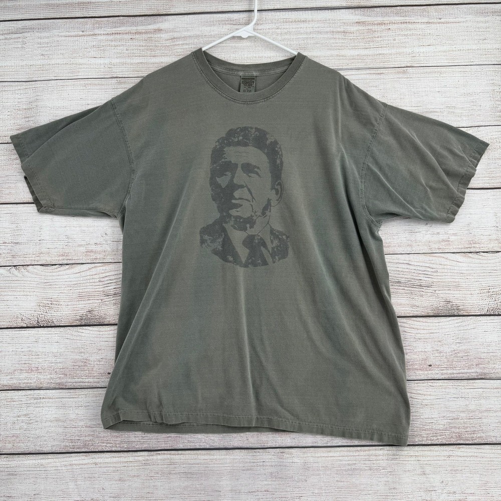 Genuine Desert Wash Ronald Reagan Short Sleeve T-Shirt Mens XL Green